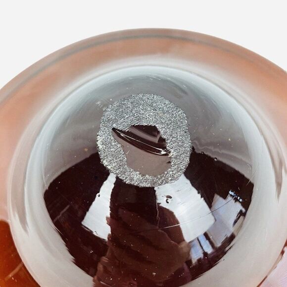 Vintage 1970s Amber Brown Blown Art Glass 7" Bowl Decor Mid Century Modern MCM - Picture 7 of 9